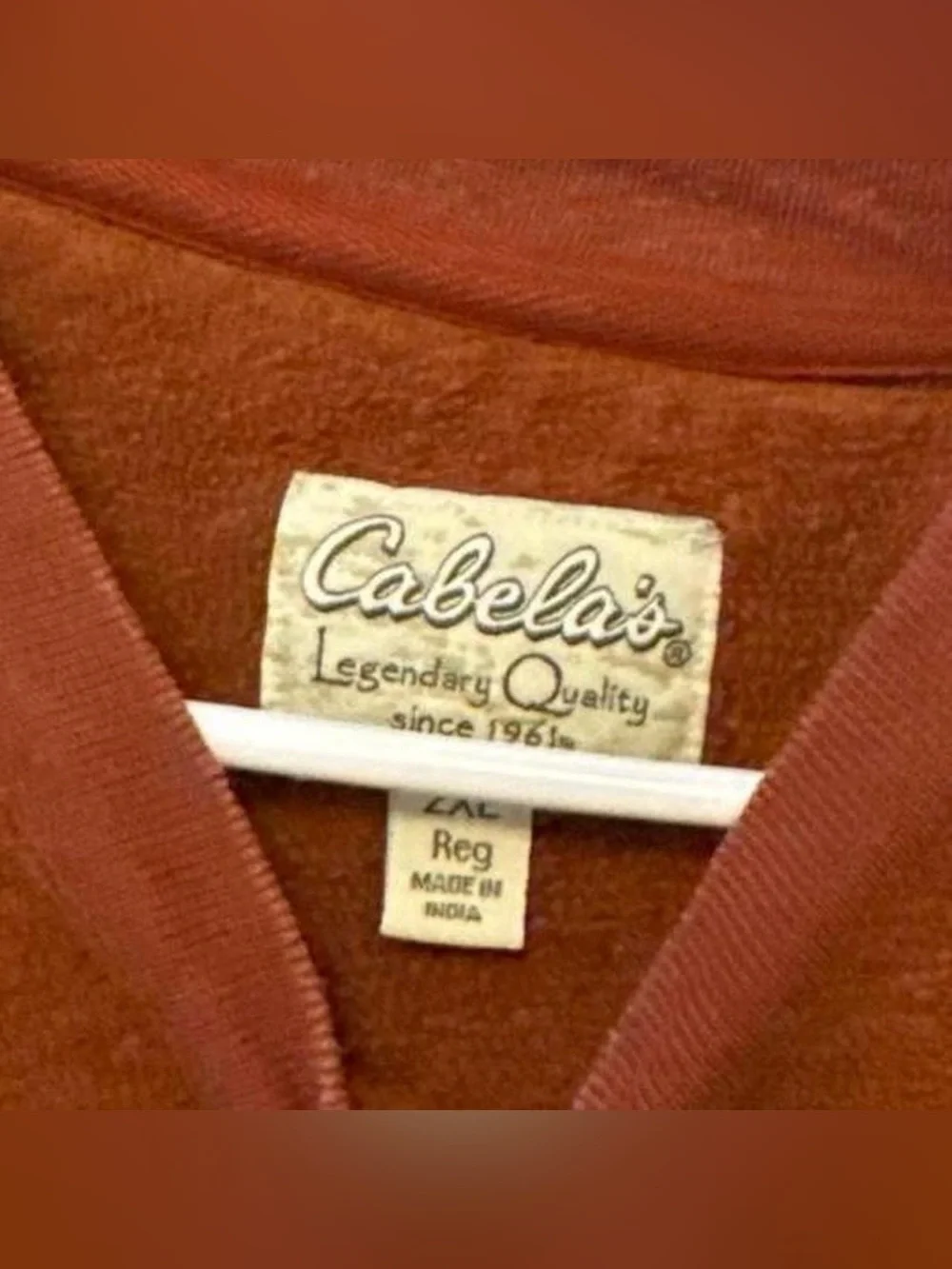 Cabela’s 2XL Rust Orange Outfitter Wilderness Fleece Crewneck Sweatshirt